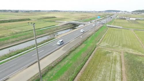 広域農道を上空から見てみるとの写真