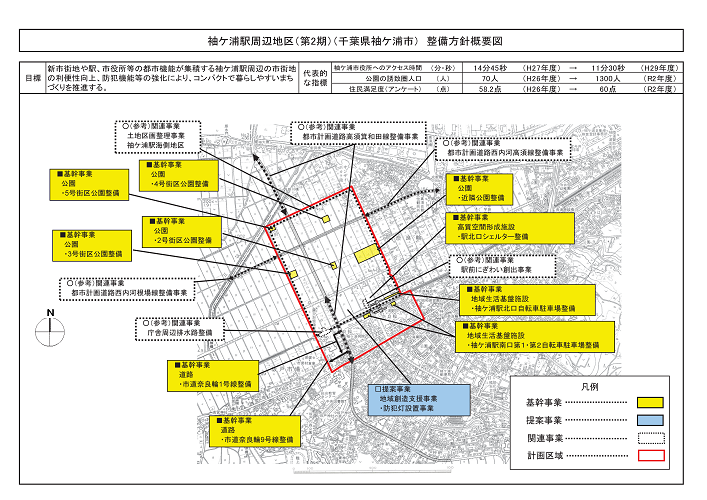 袖ケ浦駅周辺地区（第2期）（千葉県袖ケ浦市）整備方針概要図