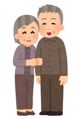 高齢者夫婦の絵