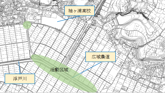 神納花の15会の活動区域の図