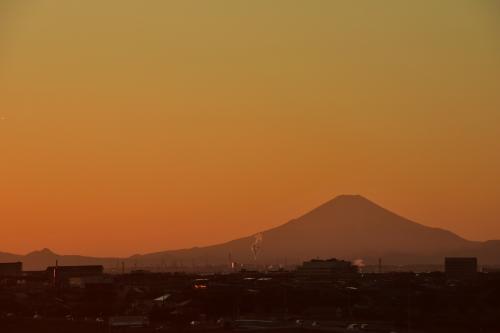 市役所展望回廊からの富士山夕景