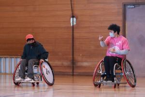 車椅子バスケ体験会の写真