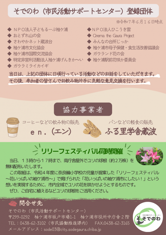 そでのわカフェチラシ（裏）