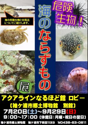 アクアラインなるほど館ロビー展「危険生物！海のならずもの展」ポスター