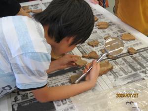 山野貝塚出土土器の圧痕探し②