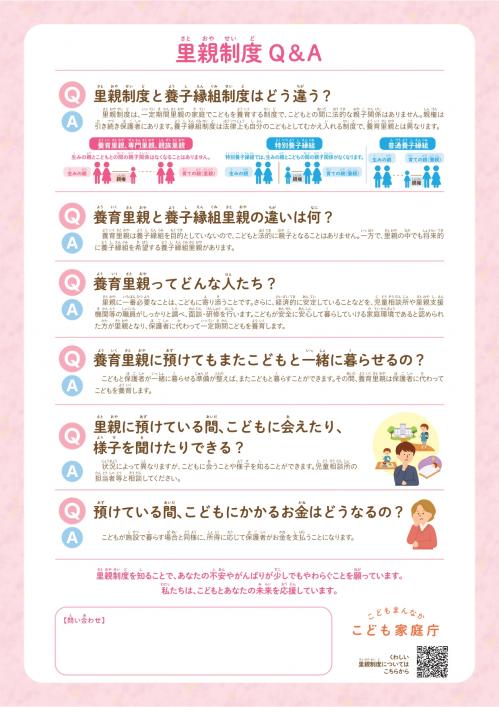 国　里親制度（保護者用）リーフレット裏