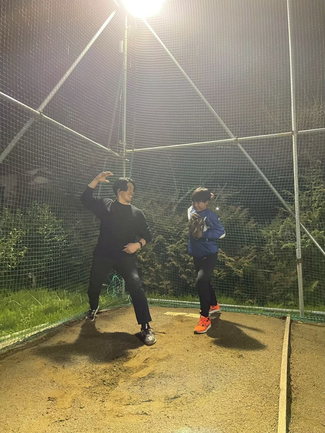 野球指導の様子