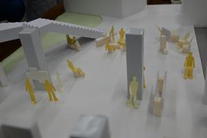 作った模型の写真（黄色グループ）