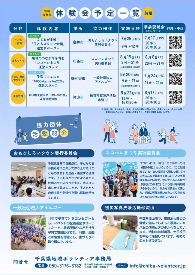 体験会のチラシ(裏)