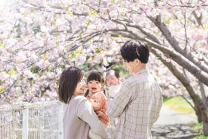桜と家族